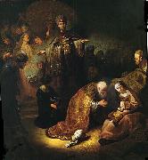 REMBRANDT Harmenszoon van Rijn The Adoration of the Magi. oil on canvas